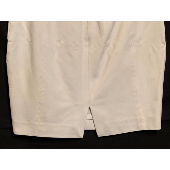 Express Womens White Fitted Pencil Skirt Size 0 With Back Zipper & Front Slit - Picture 6 of 9